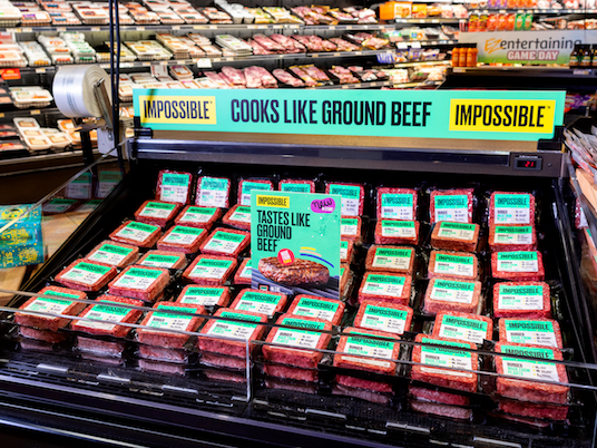 Plant-based meat display at Wegmans Grocery