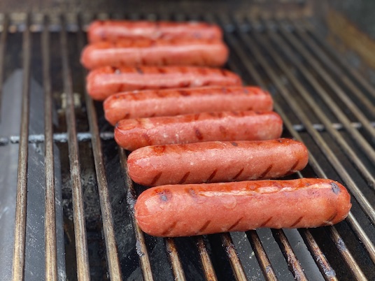 Botaniline Beef Knockwurst on the grill