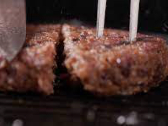 Shot of alt-meat burger using Motif FoodWorks' ingredients
