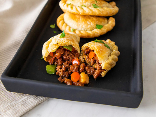 Empanadas made with fresh veggies and Beyond Beef
