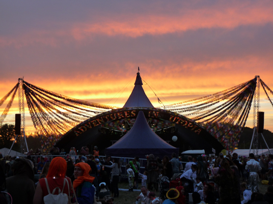 Shambala stage at sunset