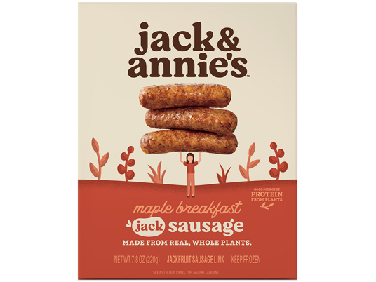 package of jack and annie's maple breakfast sausage 