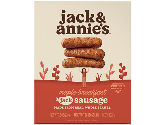 package of jack and annie's maple breakfast sausage