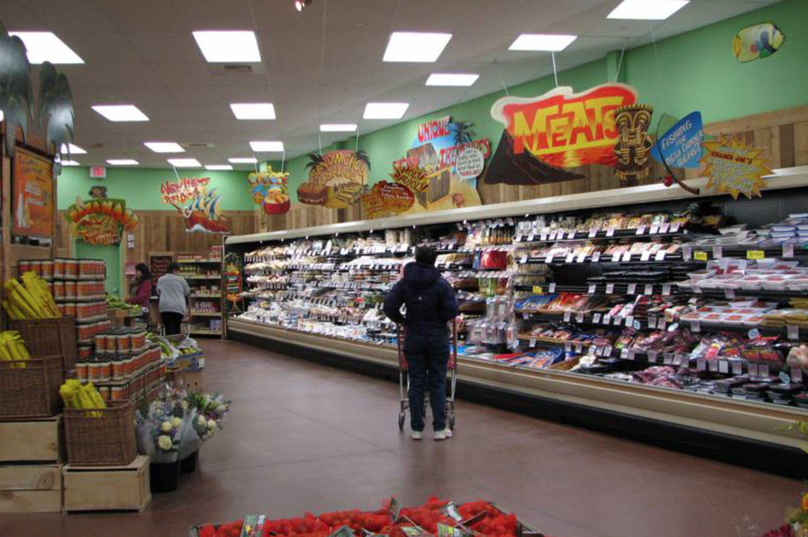 Aisle of a Trader Joe's supermarket