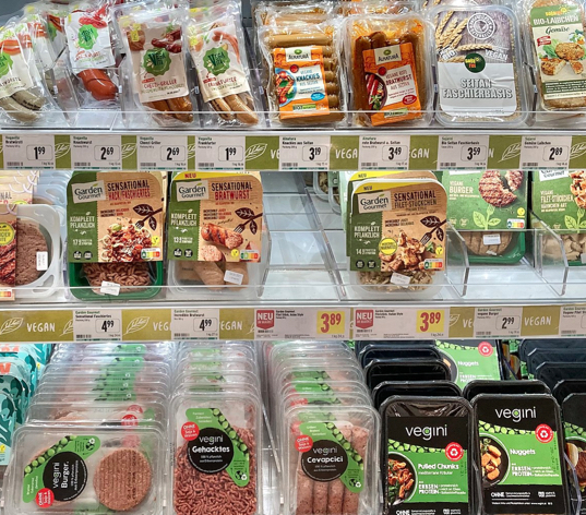 Plant-based meat retail display