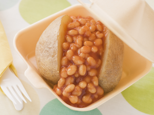 Baked potato with beans