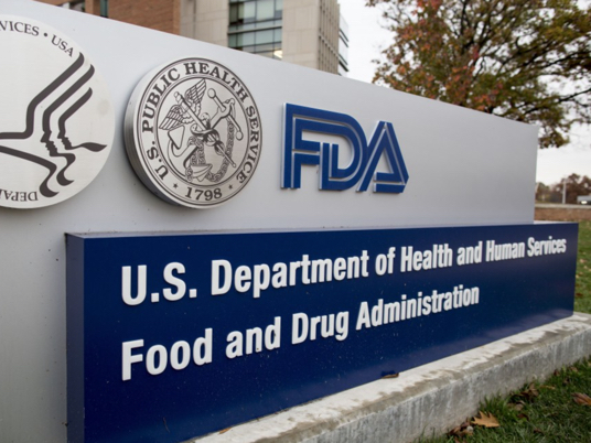 Photo of the FDA's sign outside its headquarters